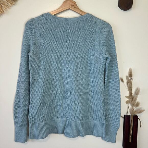 Long Sleeve Wool-Blend Dusty Blue Loft Sweater Size Small - Picture 2 of 3